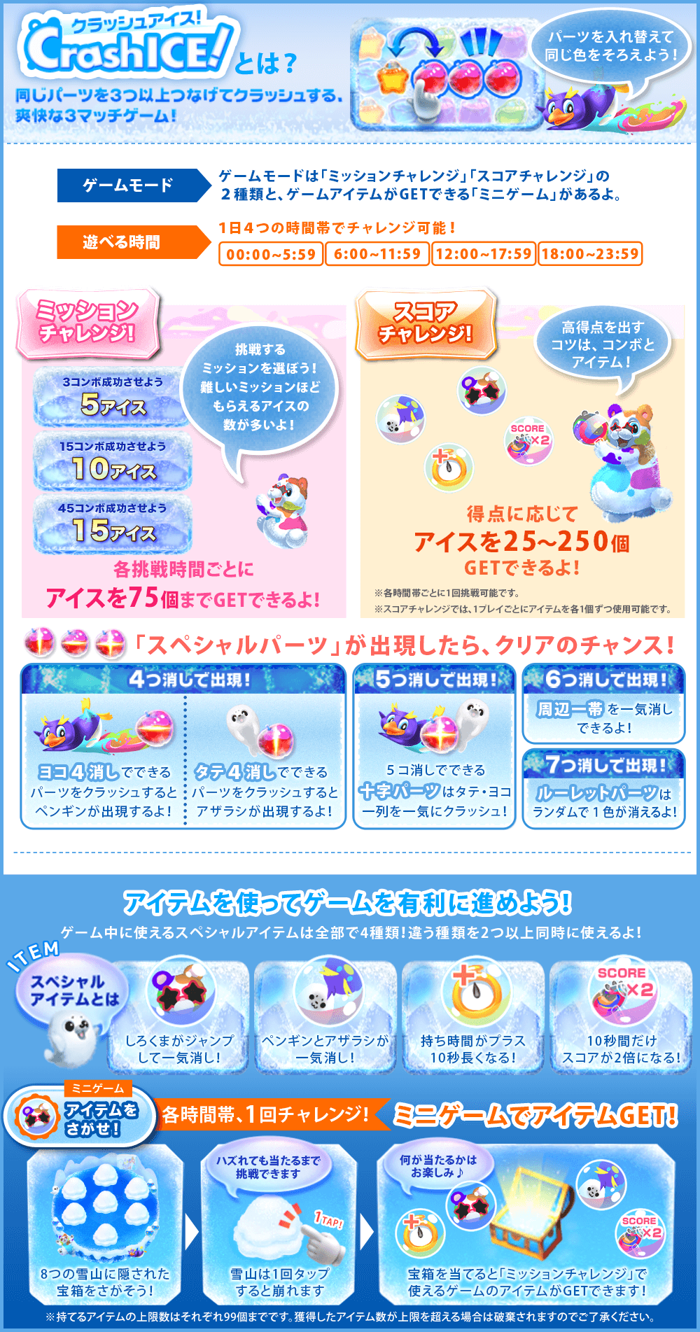 「クラッシュアイス！ for Gポイント」の遊びかた